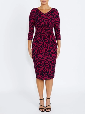 Modern Layering Comfortable casual dress Verona Pink and Navy Jersey Dress