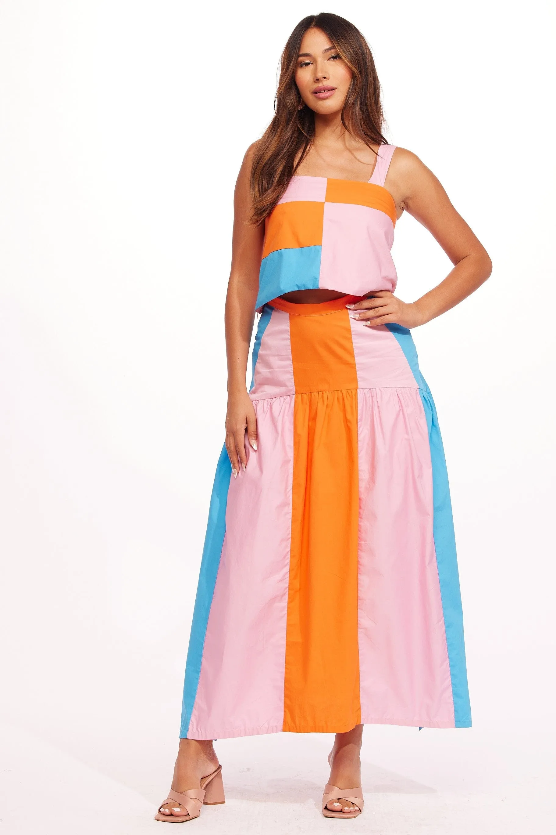 Emerging Designer Subtle Detail Salka Skirt - Teal Melody