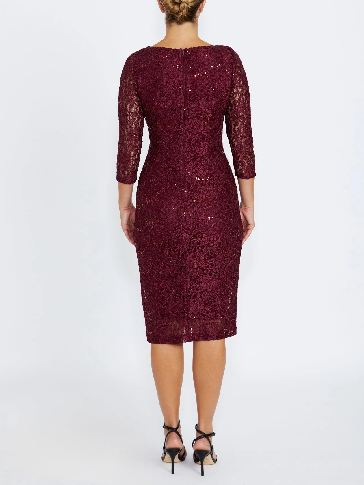 Versatile Design Leighton Malbec Stretch Lace Dress