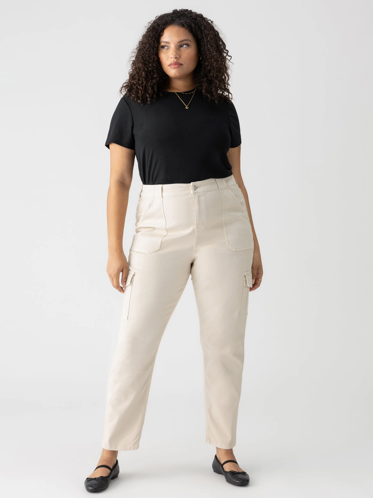 Versatile Fit Sculpted Hayden Cargo Standard Rise Pant Toasted Almond Extended Sizing