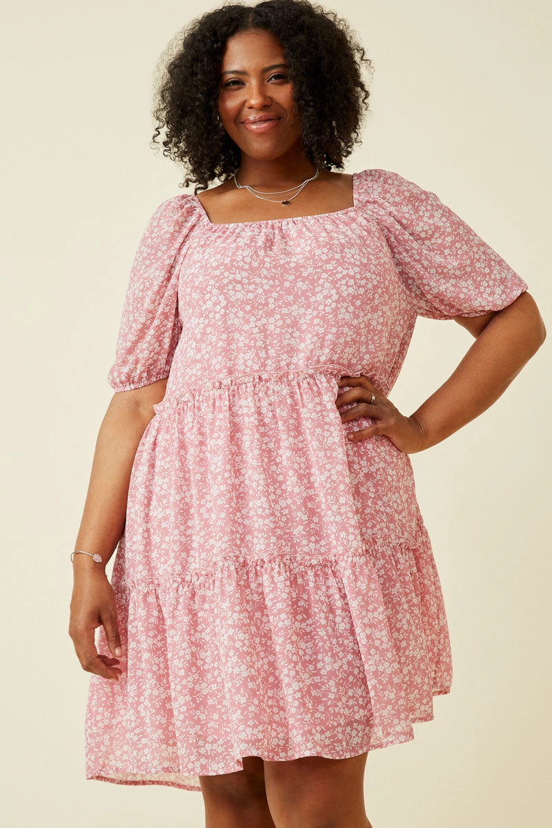 Party Perfect Ditsy Floral Ruffled Tier Dress