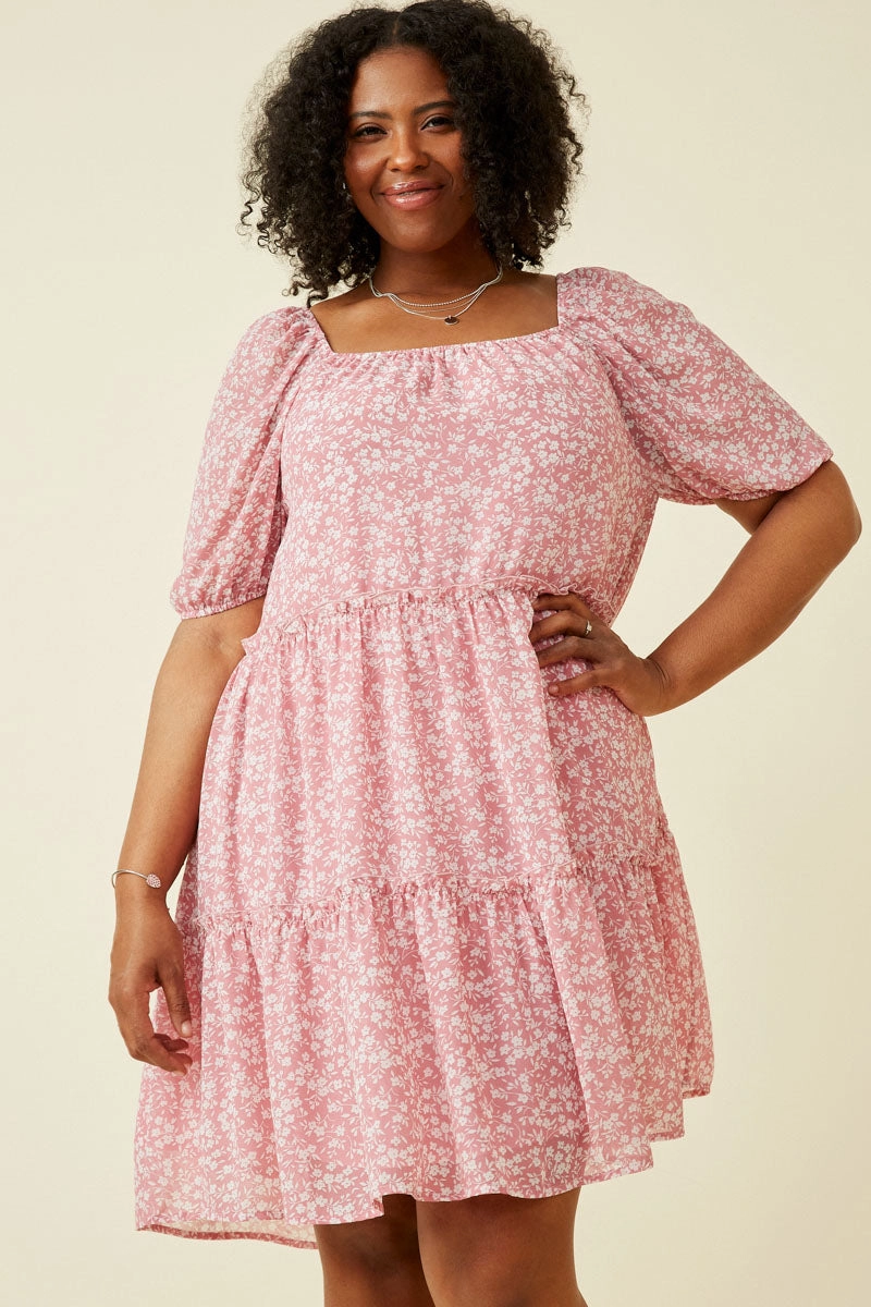 Resort Vibes Gentle Shine Ditsy Floral Ruffled Tier Dress
