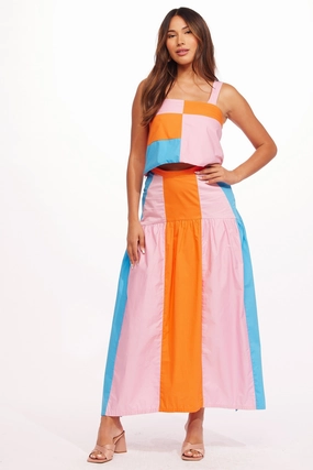 Emerging Designer Subtle Detail Salka Skirt - Teal Melody