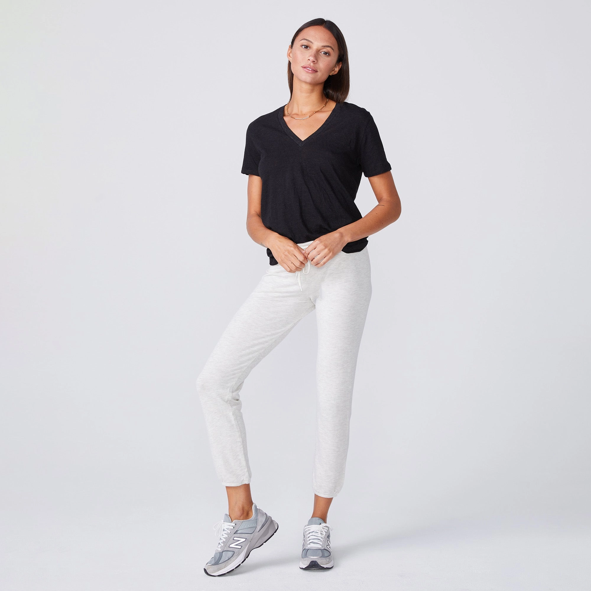 Versatile Style Textured Tri-Blend Relaxed V Neck Tee