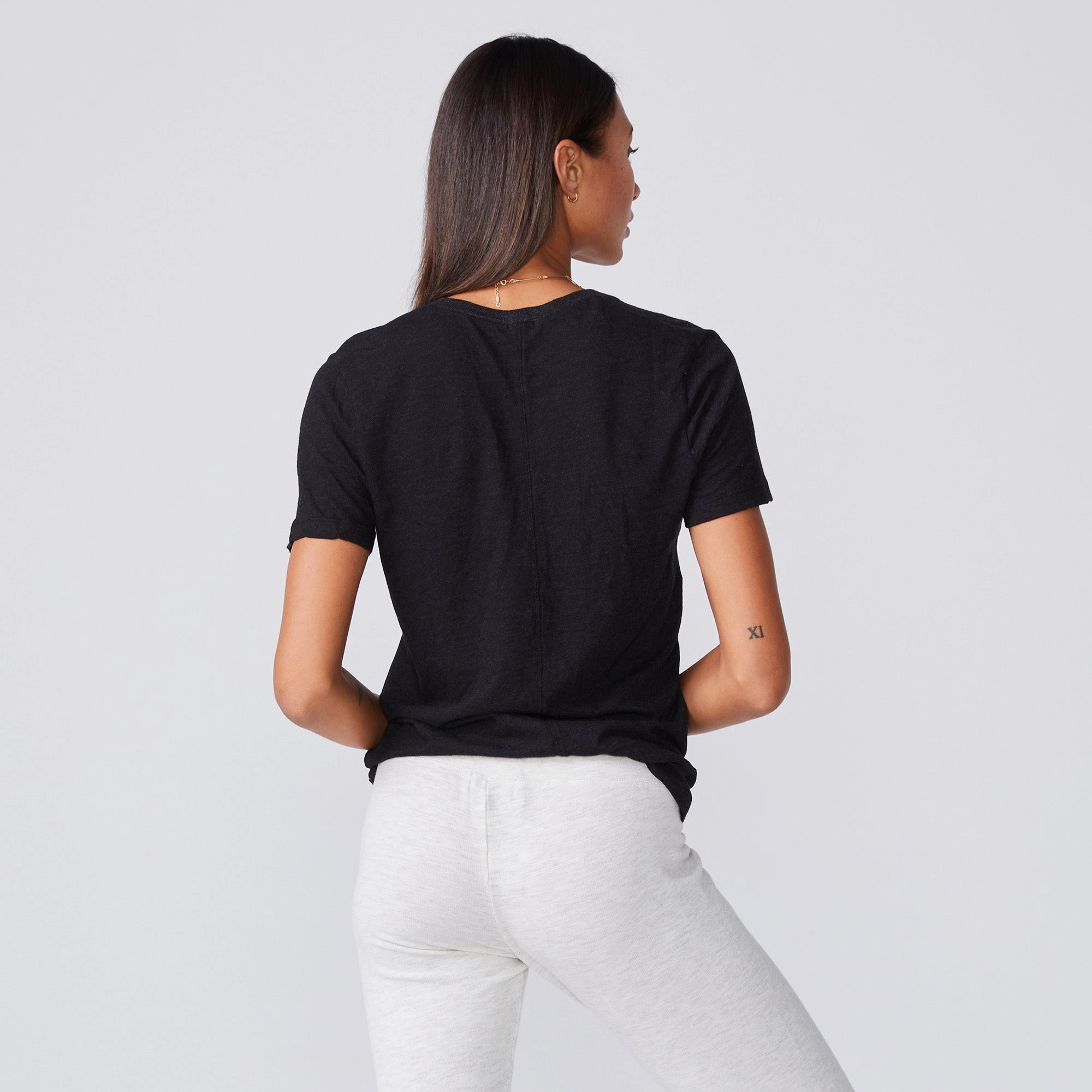 Versatile Style Textured Tri-Blend Relaxed V Neck Tee