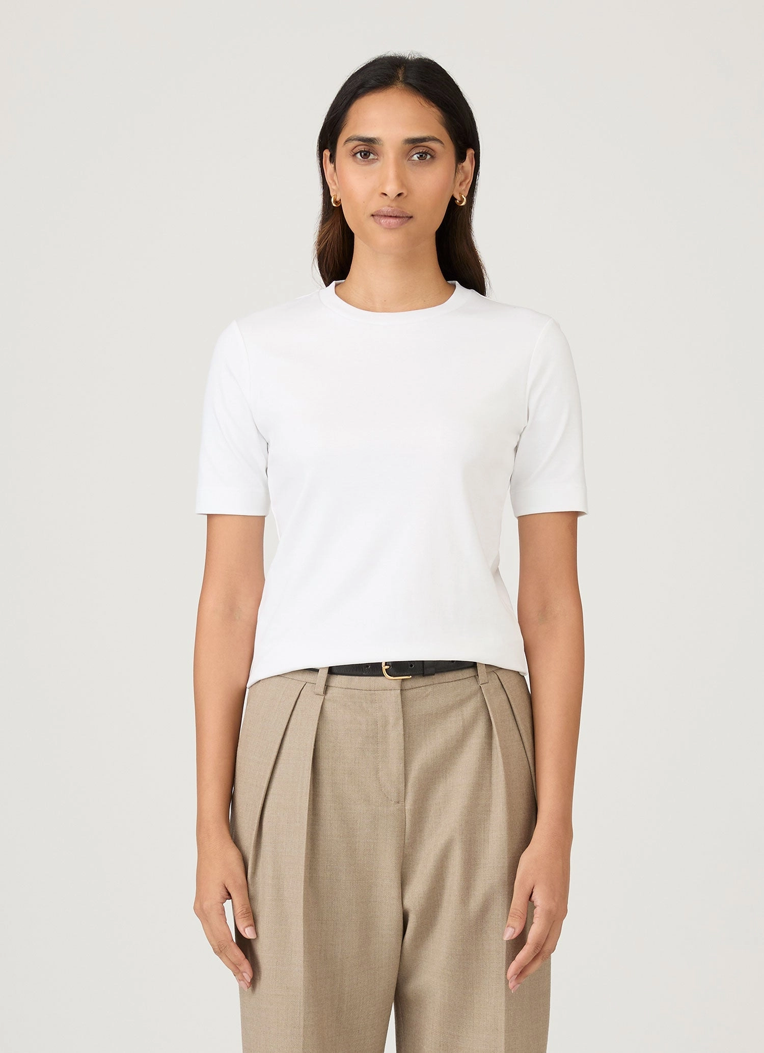 Versatile Top Women's Mid Sleeve T-shirt in White