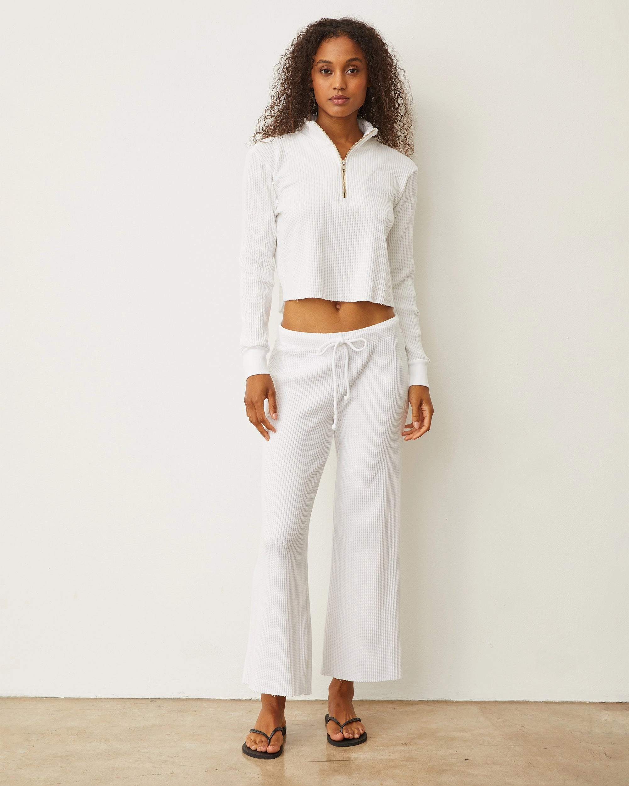 Versatile Wear Waffle Crop Lounge Sweat