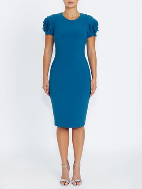 Cozy Comfort relaxed elegance Thea Blue Crepe Dress