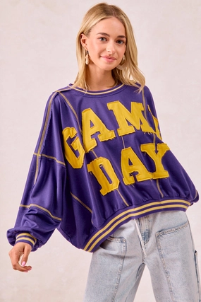 Street Explorer Fit IT3795G-10 | GAMEDAY PATCHWORK STITCH FRENCH TERRY SWEATSHIRT