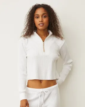 Elegant Street Smart Student Waffle Half Zip Sweatshirt