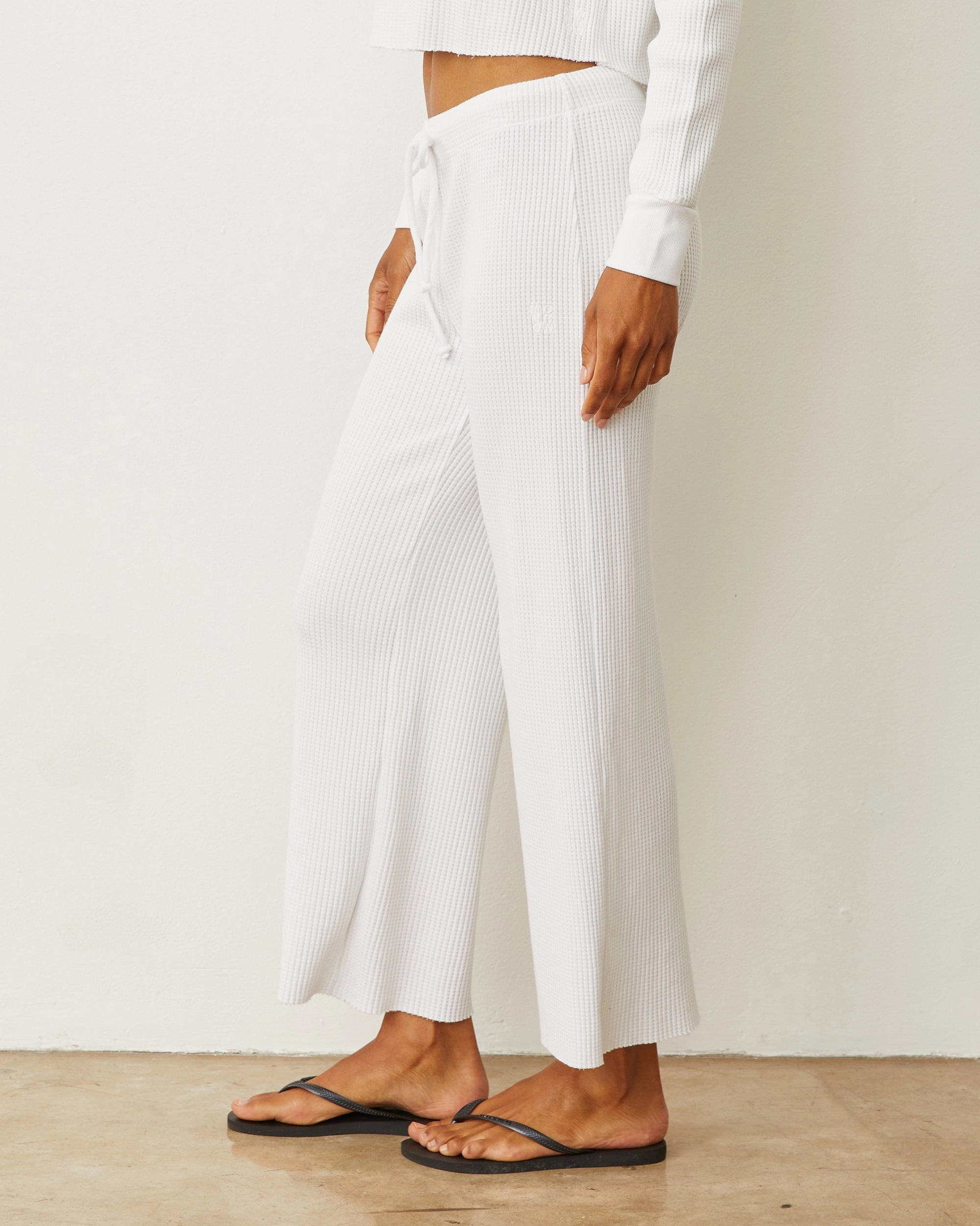 Waffle Crop Lounge Sweat Effortless Look