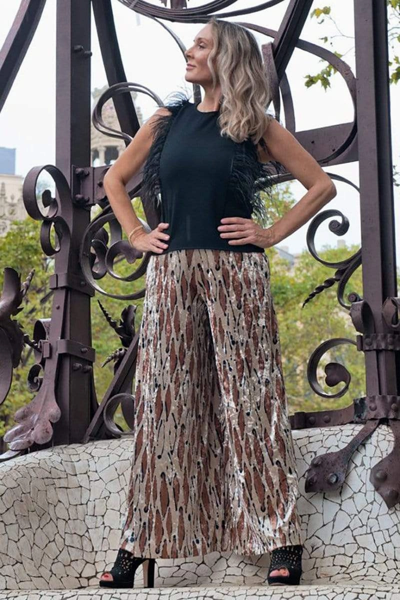 White Jovy Pants in Mod Birch