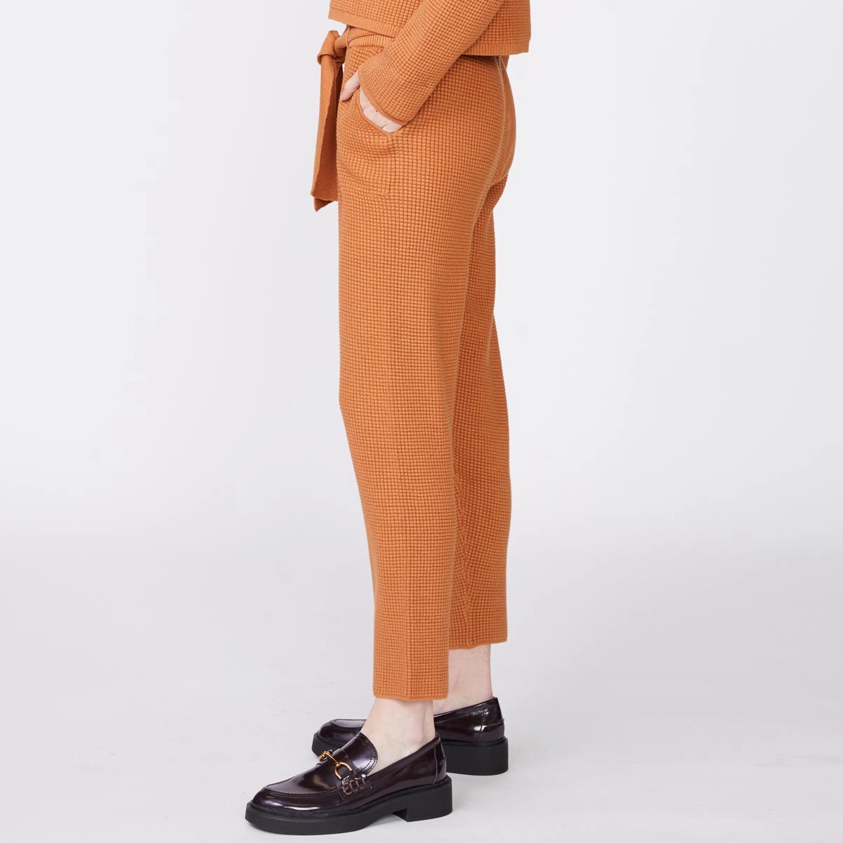 White Supersoft Sweater Knit Waffle Sweats