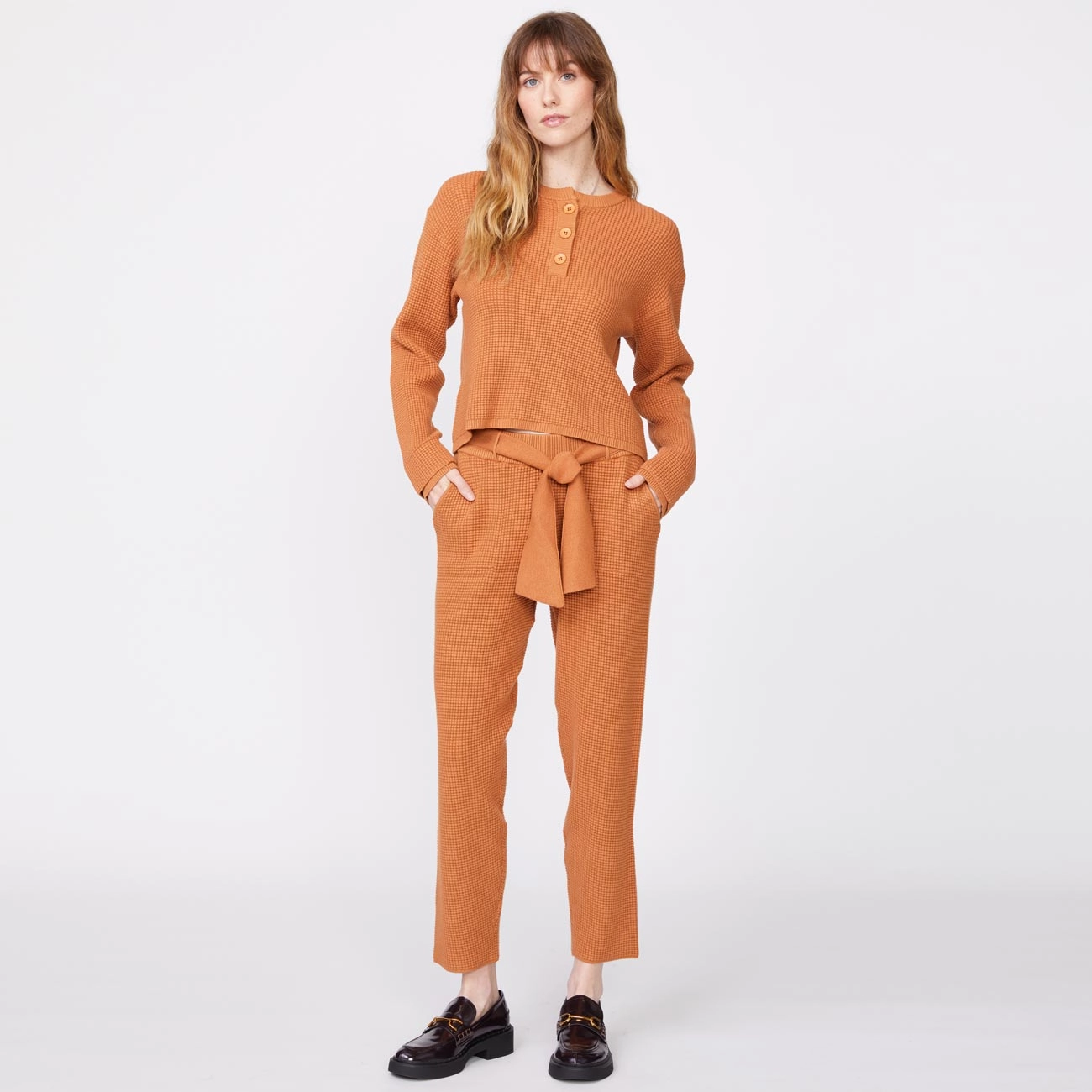 White Supersoft Sweater Knit Waffle Sweats