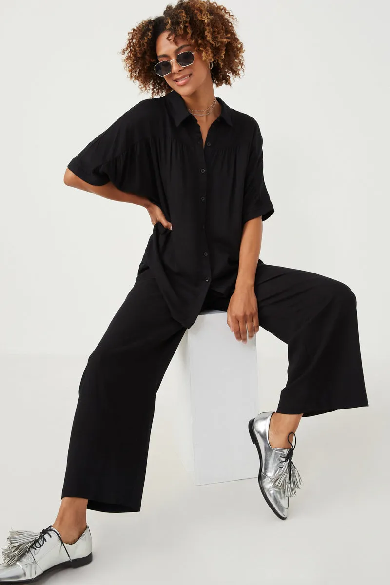 Urban Edge Eco-Friendly Material Wide Leg Paper bag Waist Pants