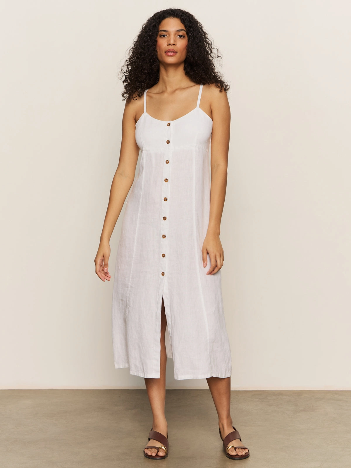 Minimalist-Trend Wilder Linen Dress Bleached White
