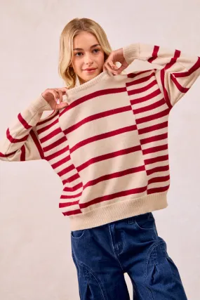 IT4373S-01 | STRIPE COMBO KNIT TOP Smart Design