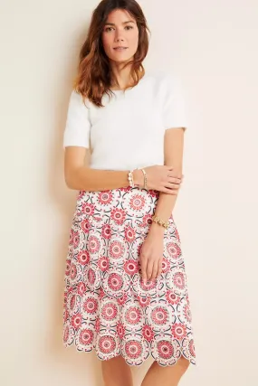 Brynn Embroidered Lace Midi Skirt Soft Touch Trendy Outfit