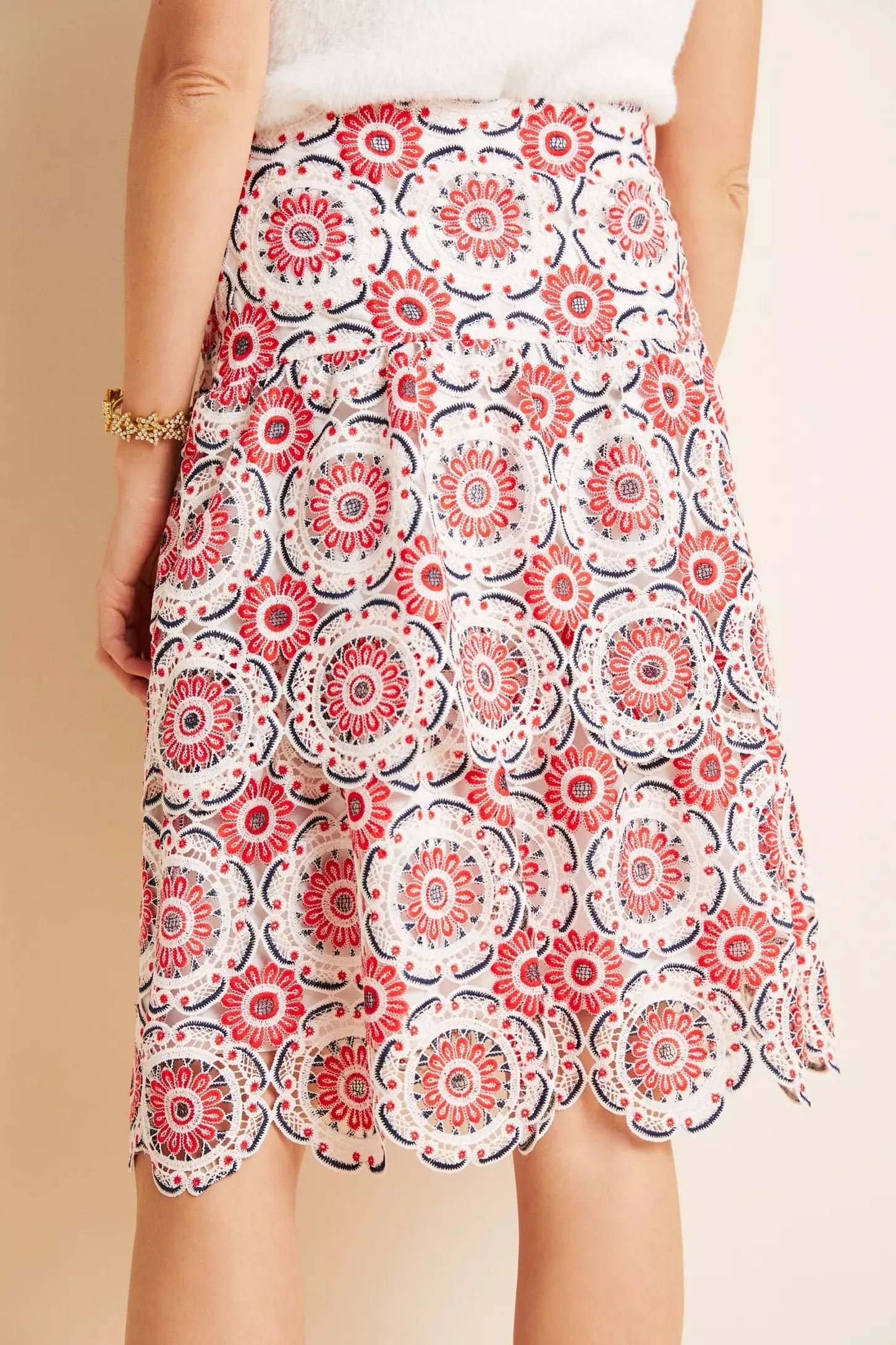 Winter Ready Brynn Embroidered Lace Midi Skirt