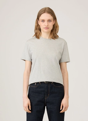 Comfortable Touch Women's Boy Fit T-shirt in Grey Melange