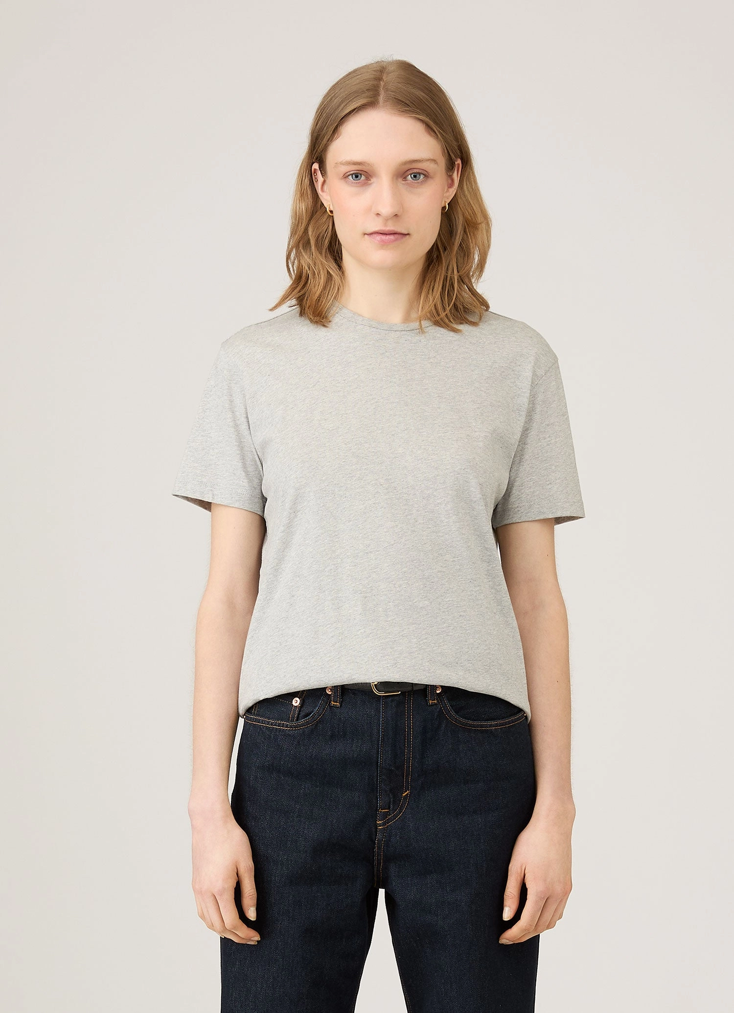 Comfortable Touch Women's Boy Fit T-shirt in Grey Melange