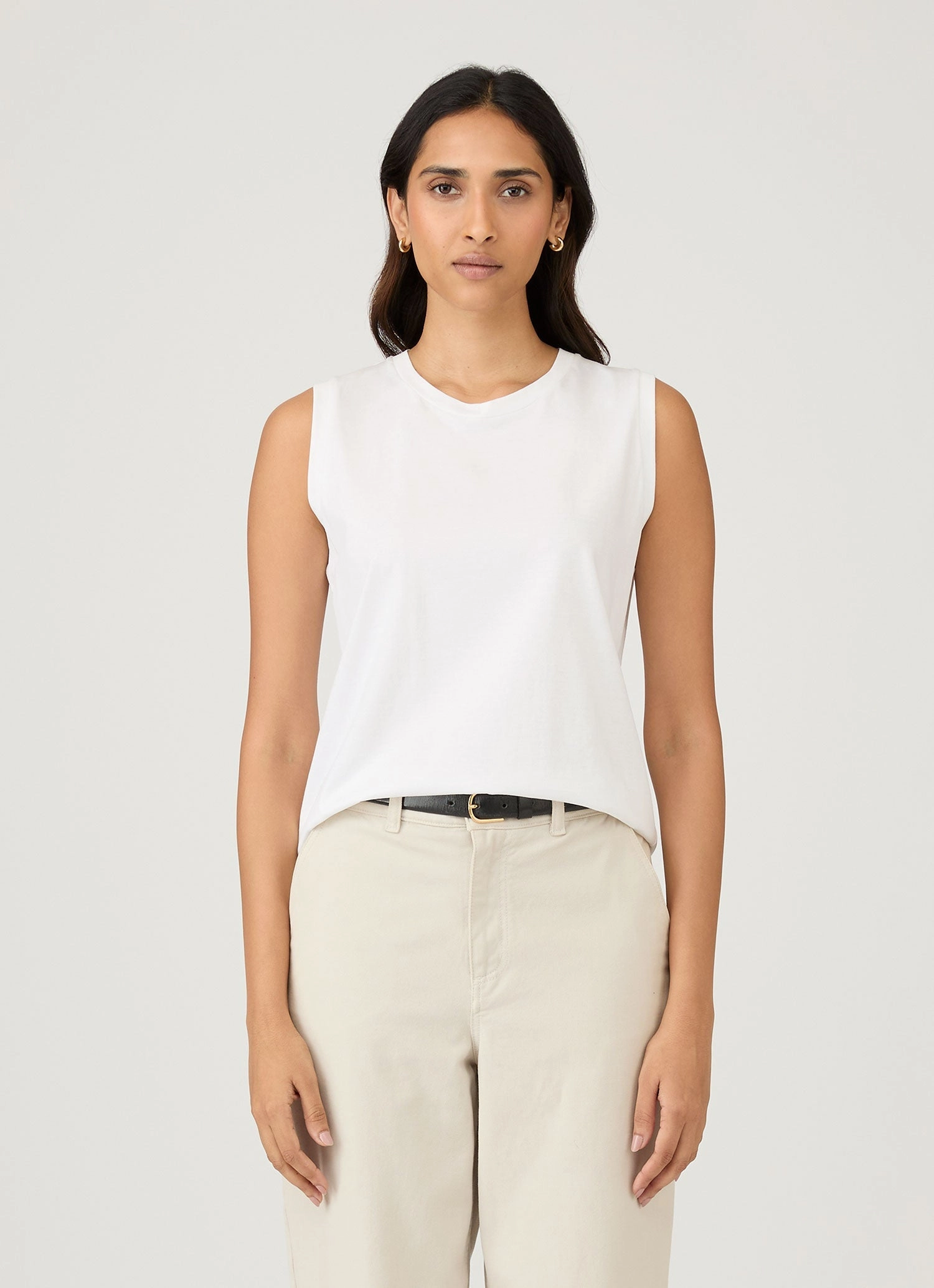 Women's Boy Fit Tank in White Versatile Wear