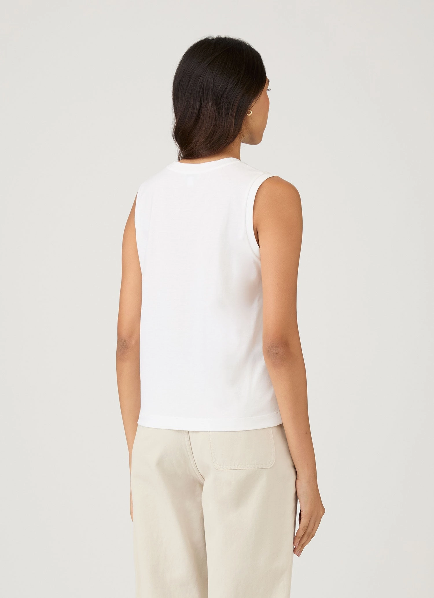 Women's Boy Fit Tank in White Versatile Wear