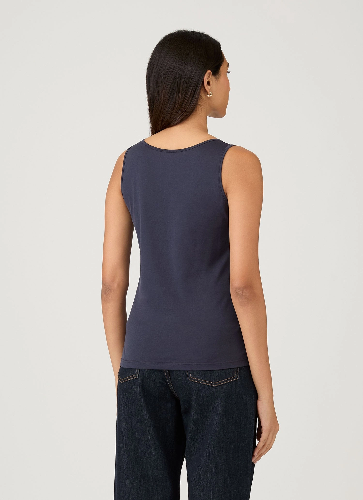 Women's Classic Vest in Navy Everyday Wear Draping