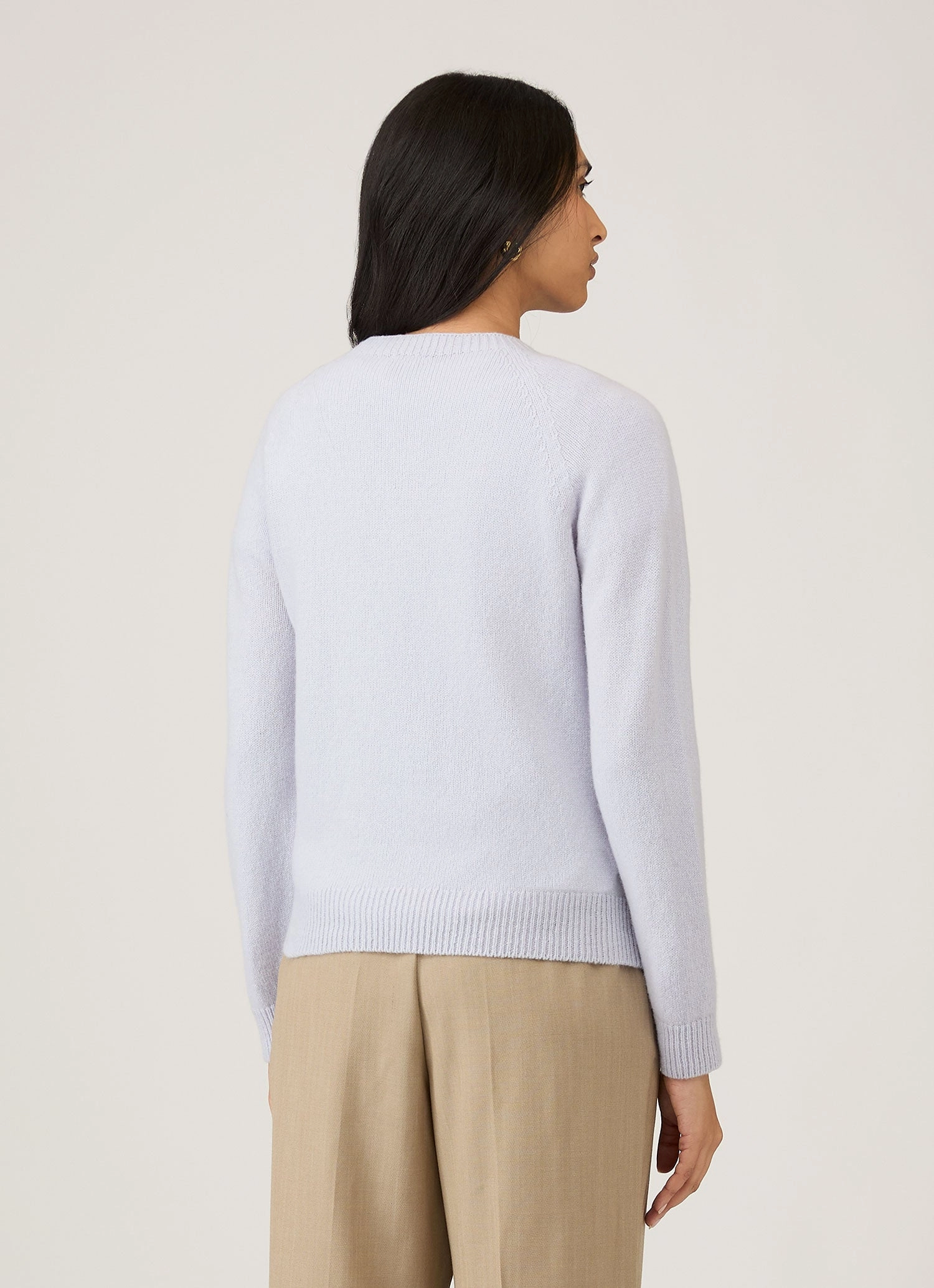 Women's Lambswool Crew Neck Jumper in Ice Blue All-day Comfort