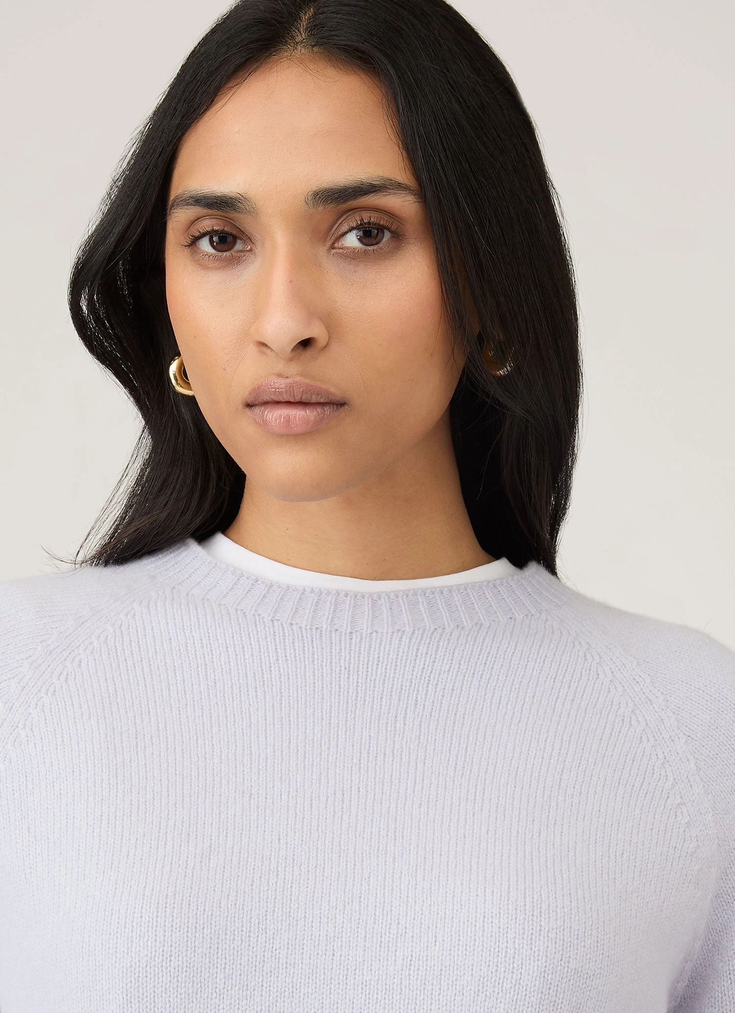 Women's Lambswool Crew Neck Jumper in Ice Blue All-day Comfort