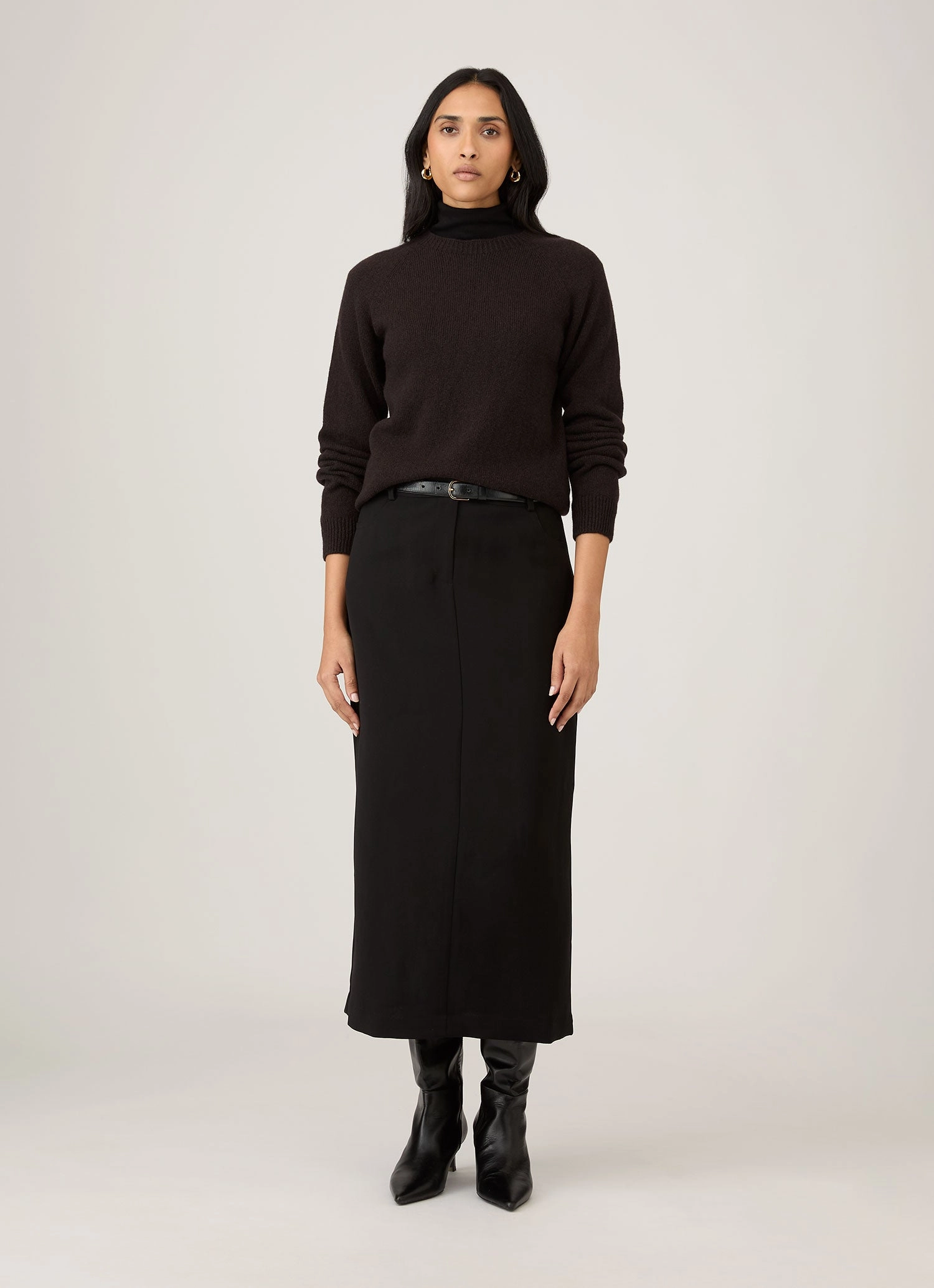 Women's Lambswool Crew Neck Jumper in Truffle Versatile Shirt