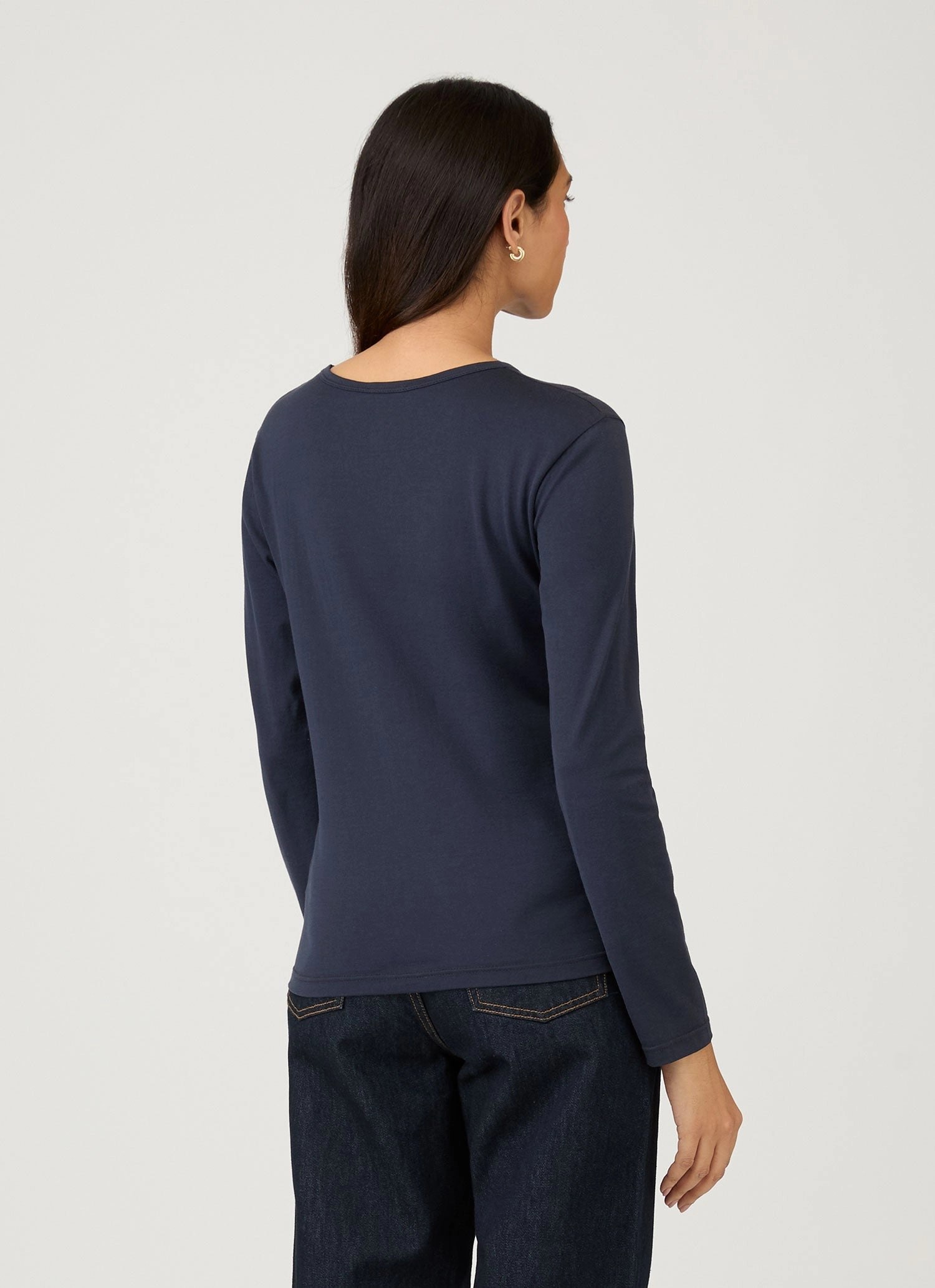 Women's Long Sleeve Classic T-shirt in Navy On-Trend Wear