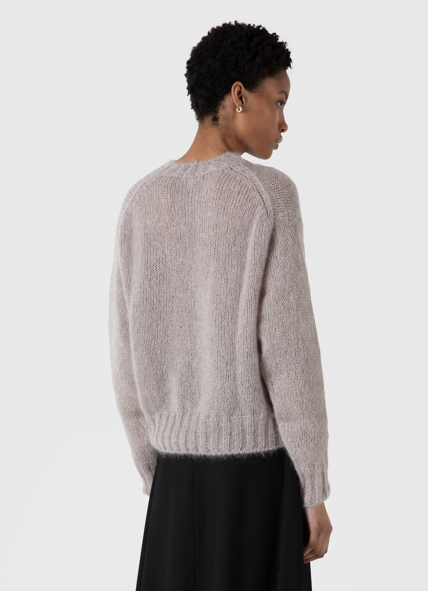 Women's Mohair Silk Jumper in Sandstone Seamless Fit