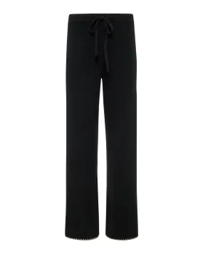 Smart Dinner Striking Style Wool Cashmere Wide Leg Blanket Stitch Sweat