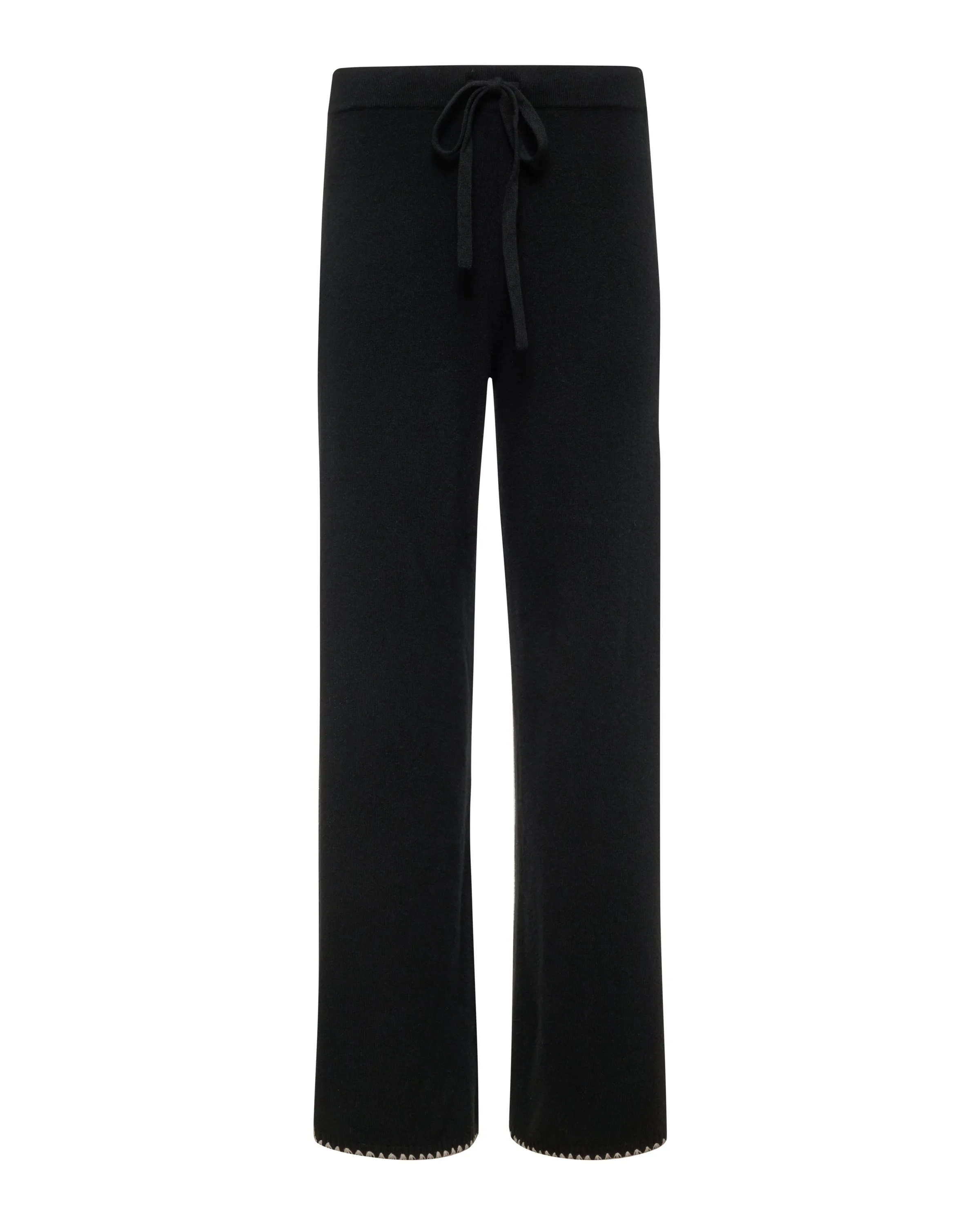 Stylish layered summer top Wool Cashmere Wide Leg Blanket Stitch Sweat