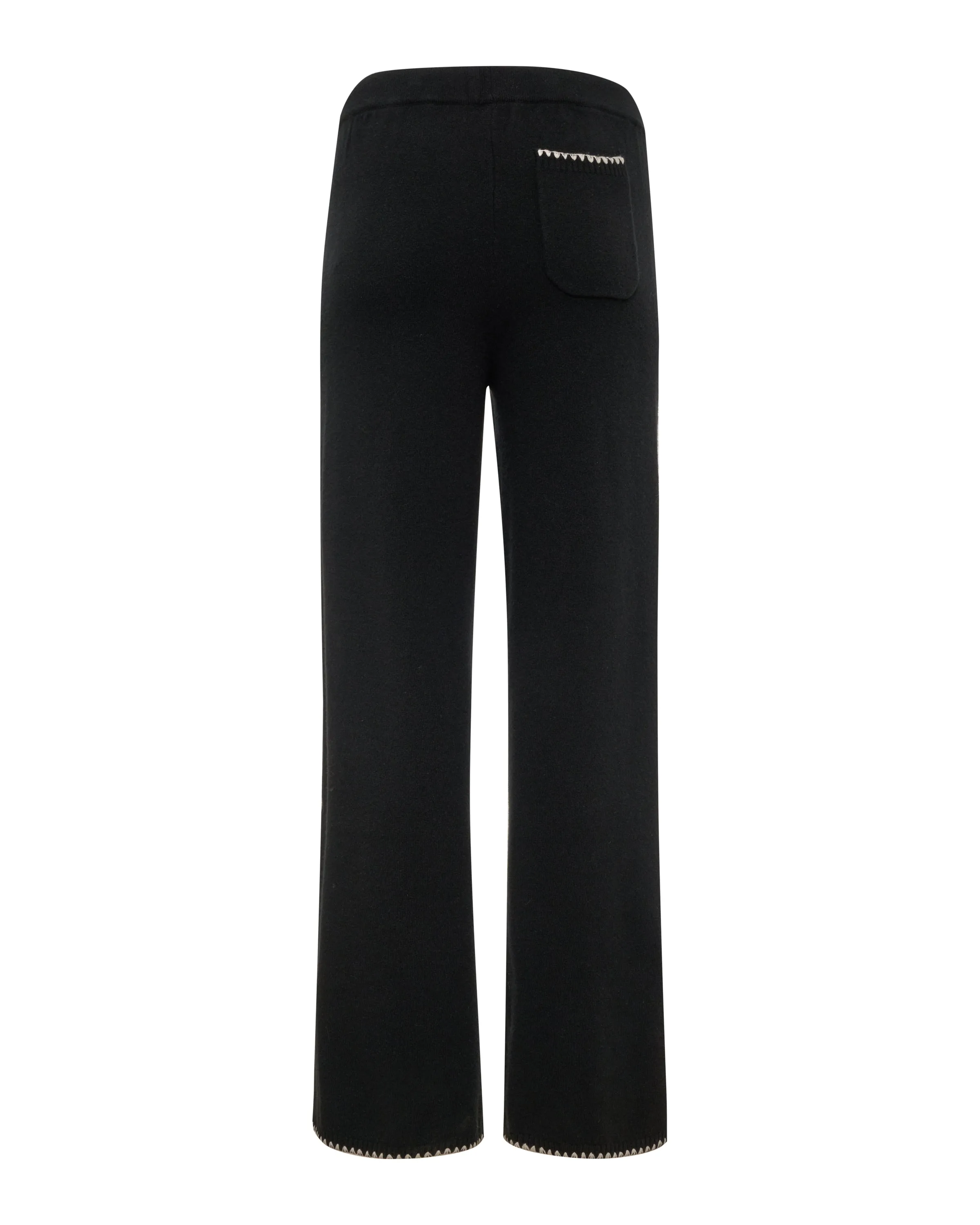 Wool Cashmere Wide Leg Blanket Stitch Sweat Comfort Cut