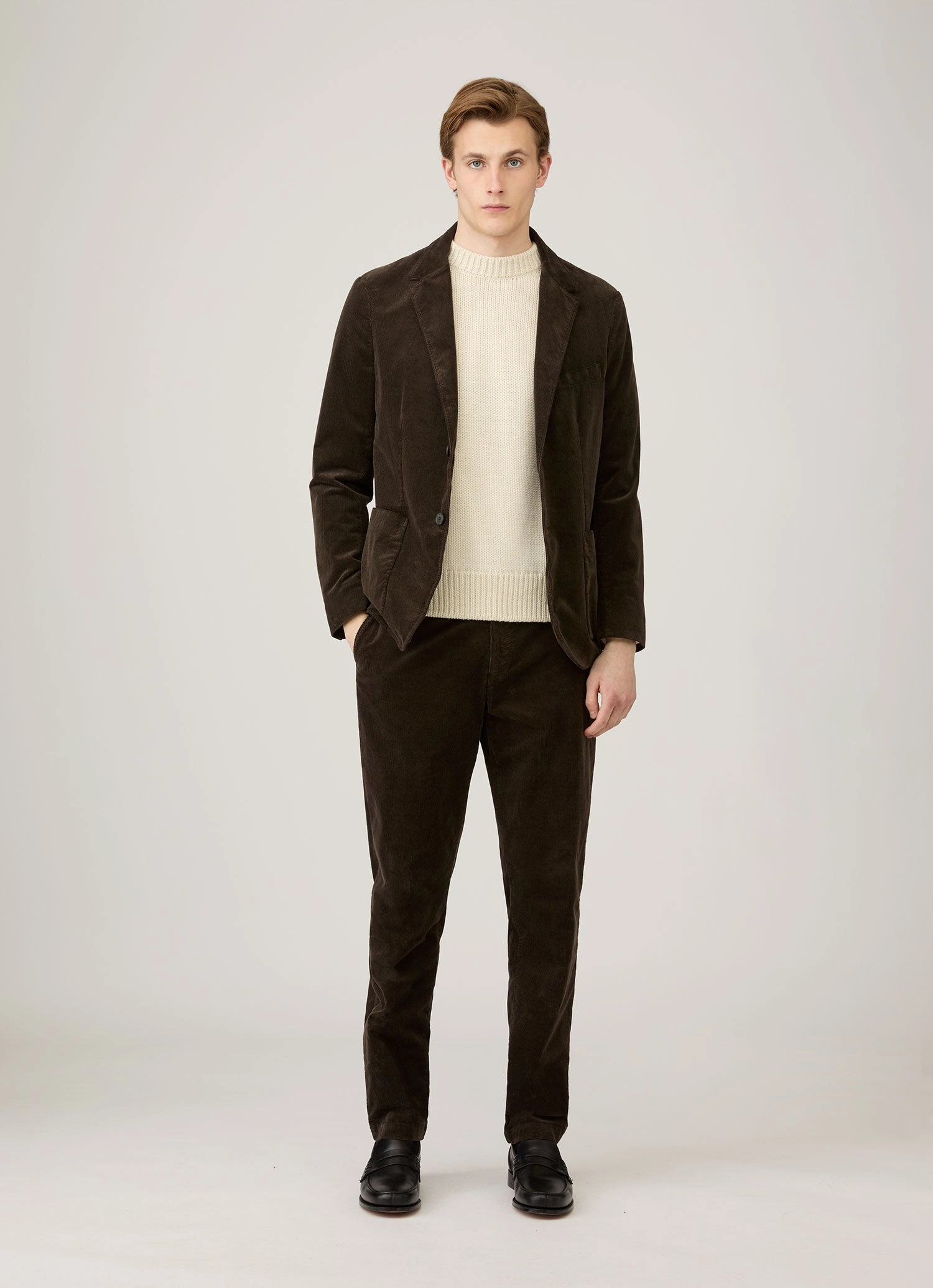 Wool Warm Men's Fisherman Jumper in Ecru