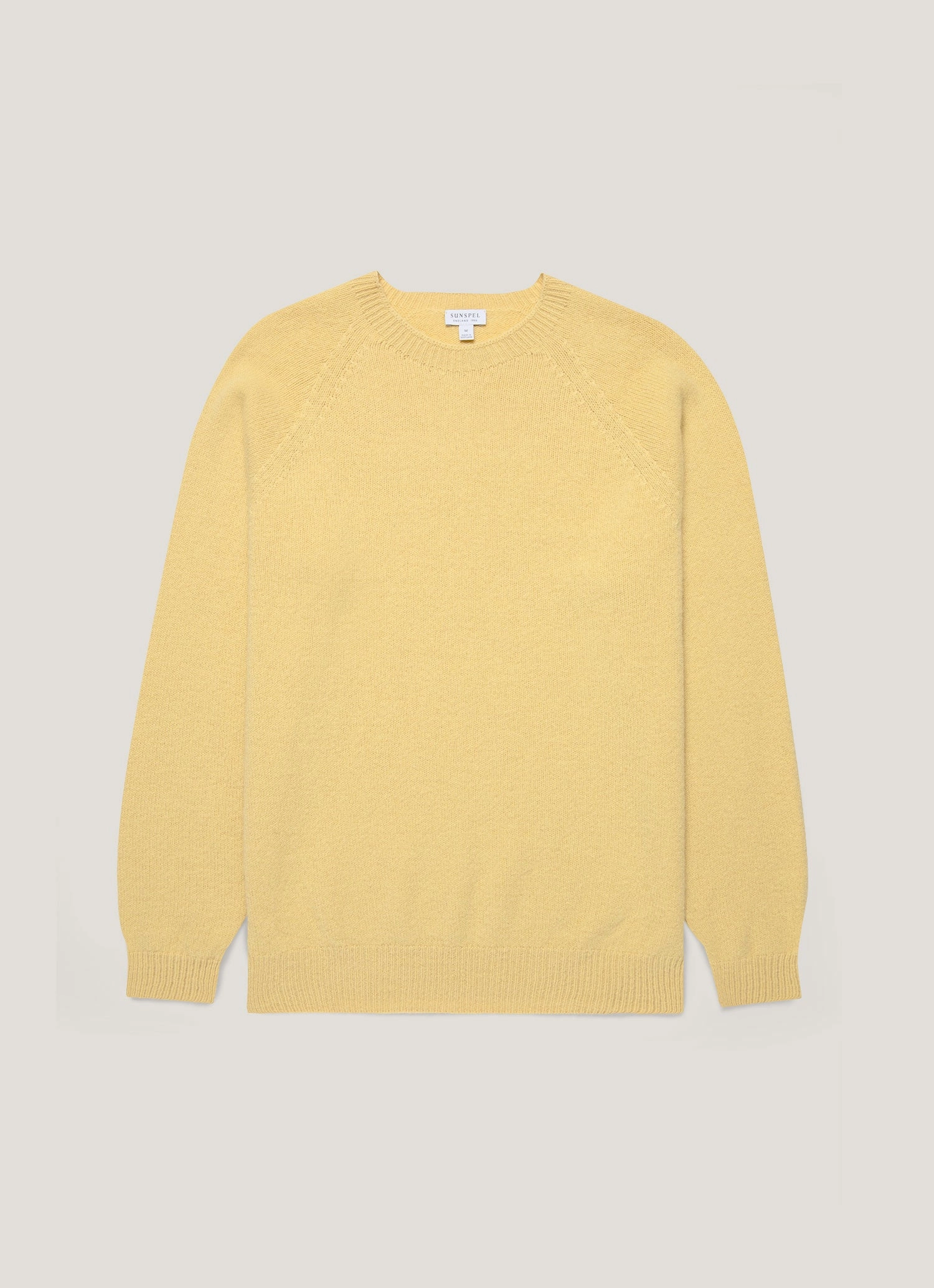 Men's Lambswool Crew Neck Jumper in Dusty Yellow Classic warm layer