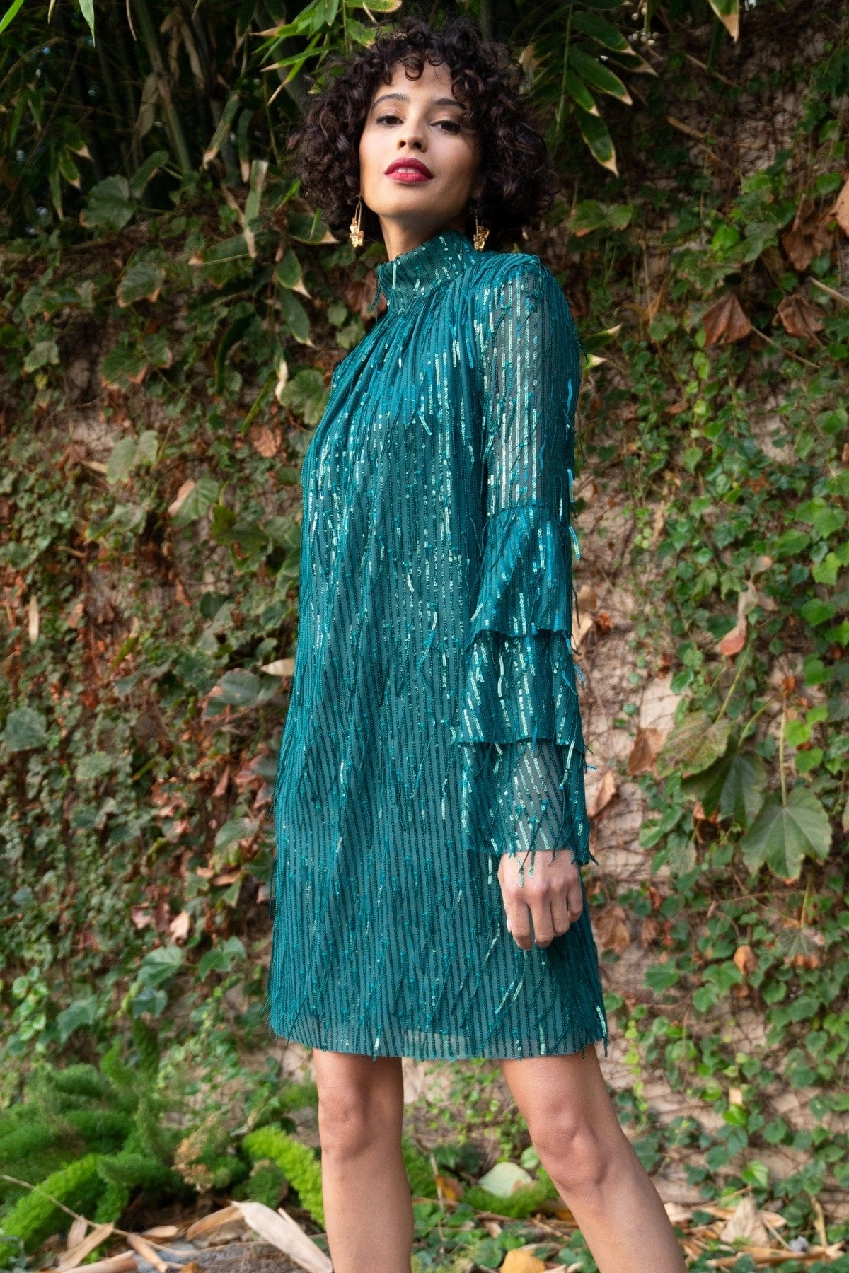 Zanotti Dress  Glitter Pine Trendy Comfort