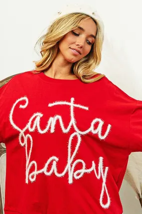 IP8232J-31 | TINSEL SANTA BABY LETTERING CHRISTMAS SWEATSHIRT Daily Essential